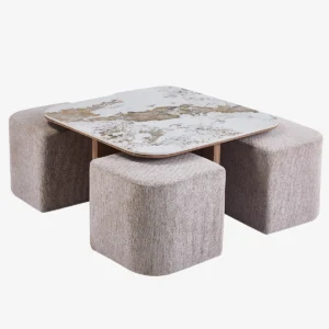 Tables basses + 4 poufs - RAVERO