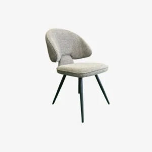 Chaise fixe en tissu polyester et métal noir – LUCILE