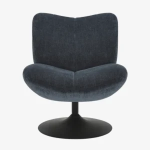 Fauteuil pivotant en tissu et métal noir – PALMA